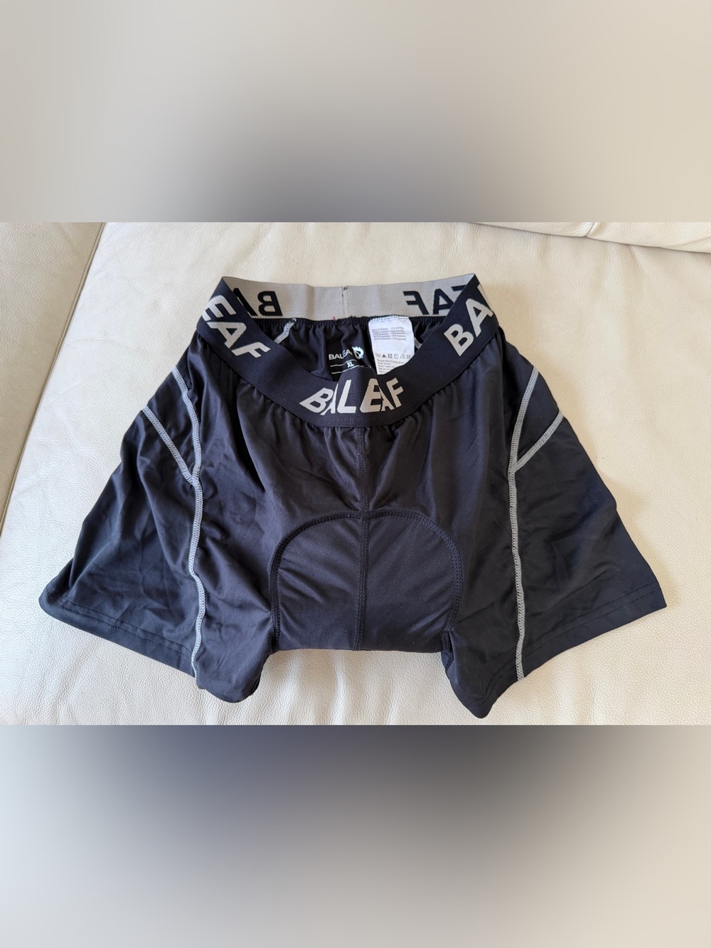 Baleaf Kids Black Cycling Shorts with Gray Accents